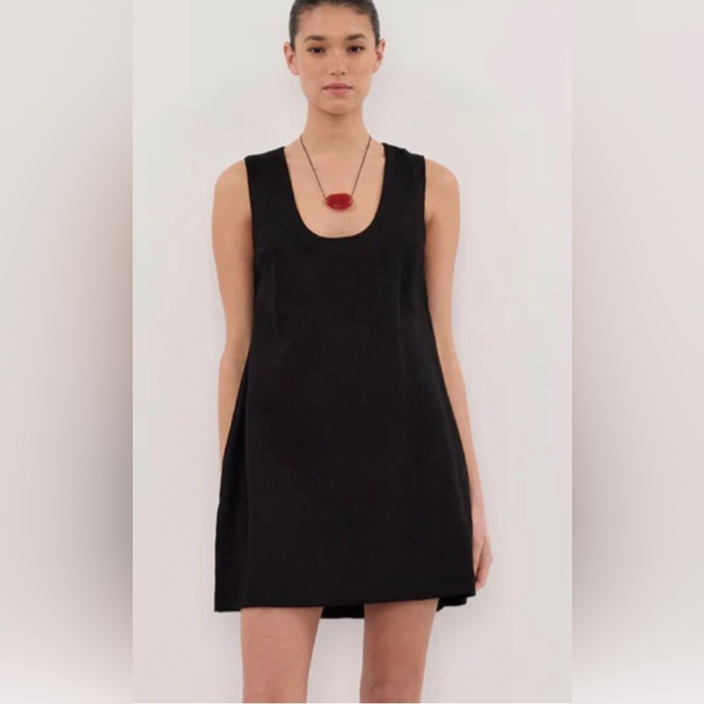 New with tags DISSH Lotus Black Linen Mini Dress (10)